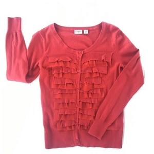 5/$25 Girls Cato ruffle‎ cardigan